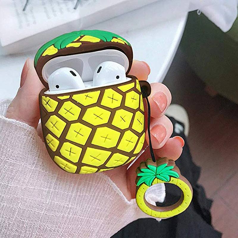 Pineapple Silicone Wireless Earbuds Charging Case for Iphone