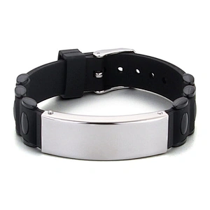 Metal Buckle Bracelet Titanium Stainless Steel Silicone Bracelet For Men