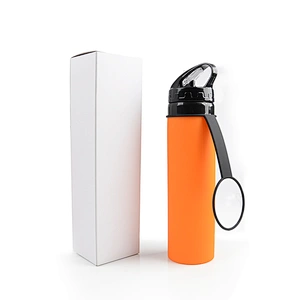 Collapsible Silicone Water bottle Couples Leak-Proof lightweight portable cup roll up for Outdoors Hiking Camping Biking Sports