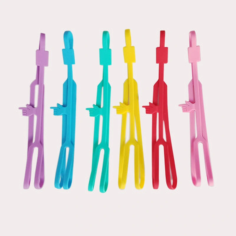 Promotional fashional 3d elastic Silicone bookmark with finger design