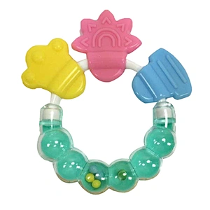 Hot Sale! 1Pcs Rattle Rings Teethers Silicone Baby Teether Massager Infant Training Tooth Cute Toddler Bell Toys Mordedor De Sil