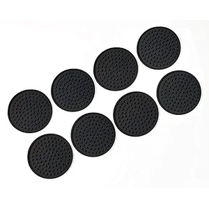 Silicone Anti Skidding Anti Scalding Reusable Attractive Style Cork Desk Coaster for Drink Silicone Round Shape Insulating Mat