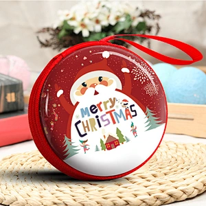 Hot Selling Christmas Round Zipper Coin Purse for Kids