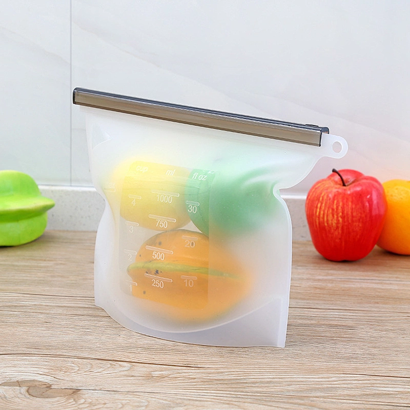 Reusable Waterproof Silicone Zipper Storage Bag for Sandwich Liquid