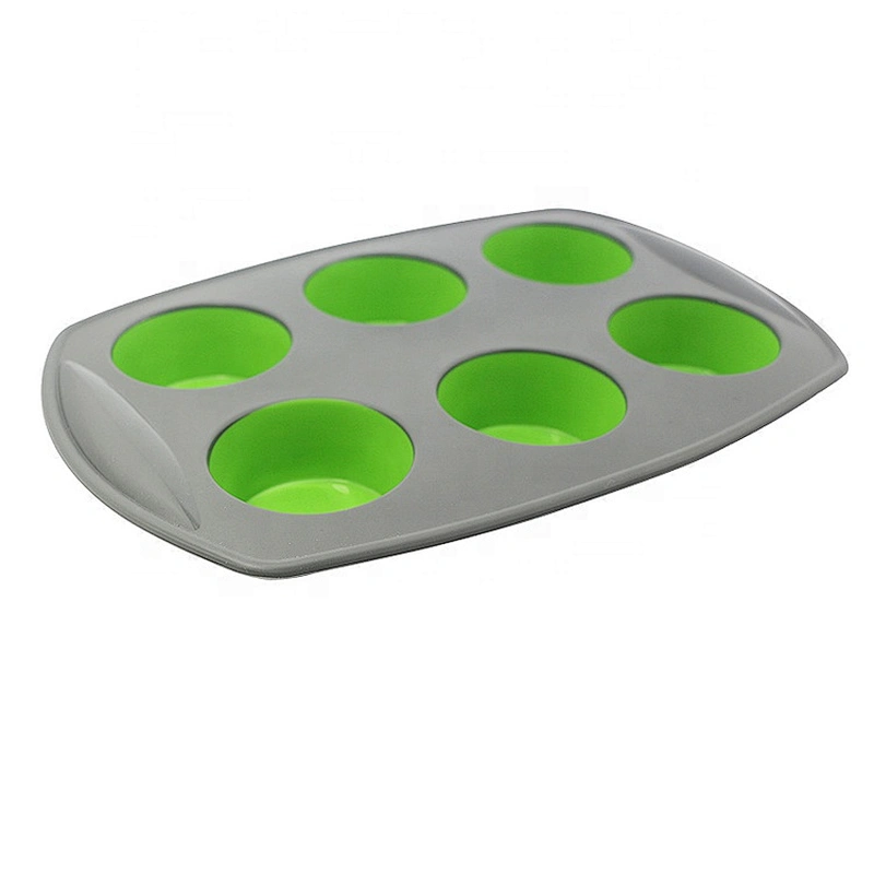 Deep Cup Muffin Pan, 6 Cup Muffin or Cupcake Mold / Baking Tray Premium Silicone 6 Cup Muffin Pan Mold - Perfect for Parties - T