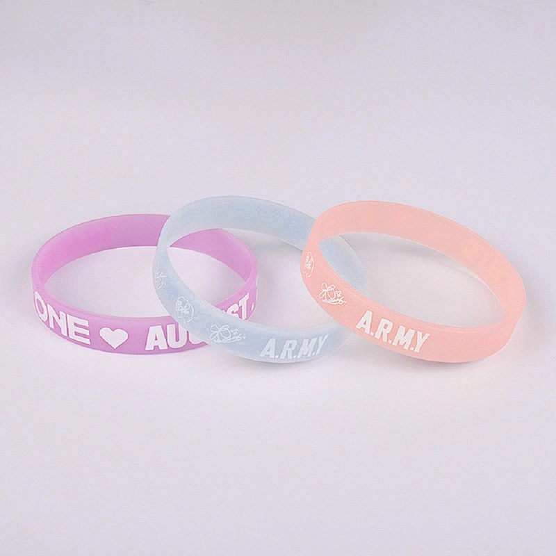 Promotional kids slim custom power color change silicone bracelet