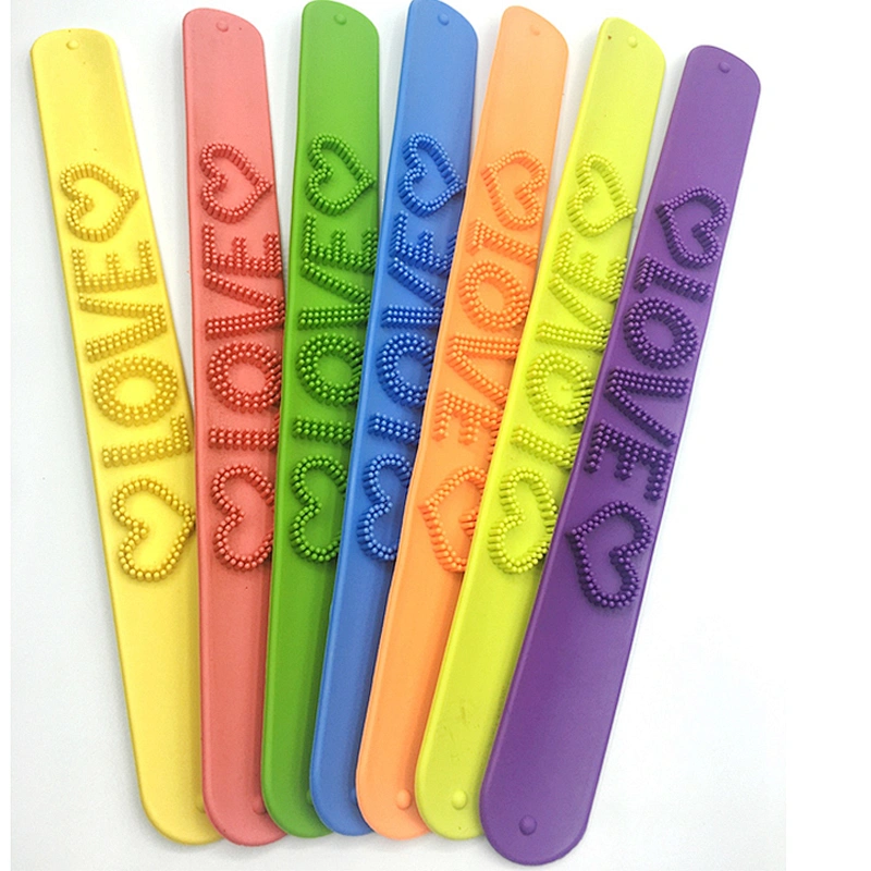 Rainbow Silicone Slap Bracelets Soft and Safe ID bracelet