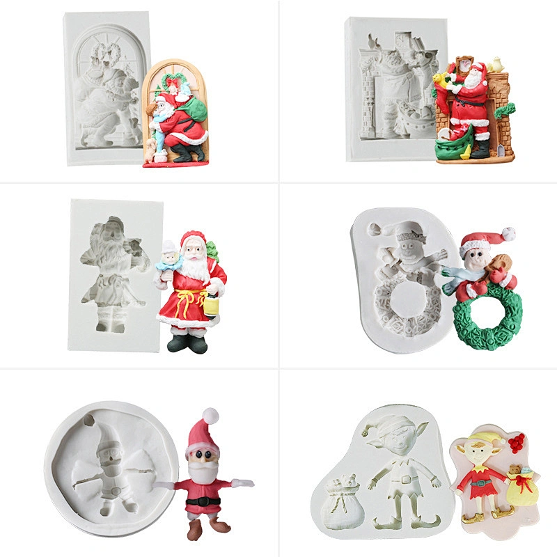 Christmas Fondant Silicone Cake Mold for Candy Decoration