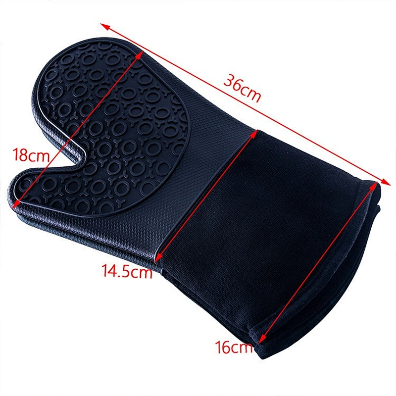 FDA Silicone Gloves Antiskid Slip Heat Resistant Double Oven Mitts