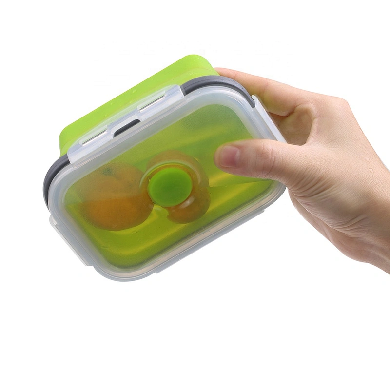 3 pcs set  Collapsible Foldable Food Containers Silicone Rubber Storage Collapsible Lunch Box