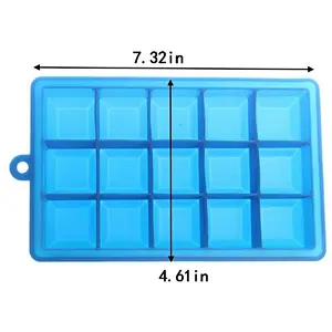 Amazon Hot Selling FDA BPA Free Custom Logo Personalized Square Ice Cube Tray for Whisky Food Storage Wine Bar