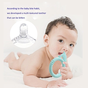 Eco-Friendly Easy to Hold Soft Baby Teething Toy FDA Approved Silicone Teether