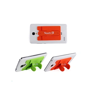 creative custom sticky silicone card holder for various mobile phone