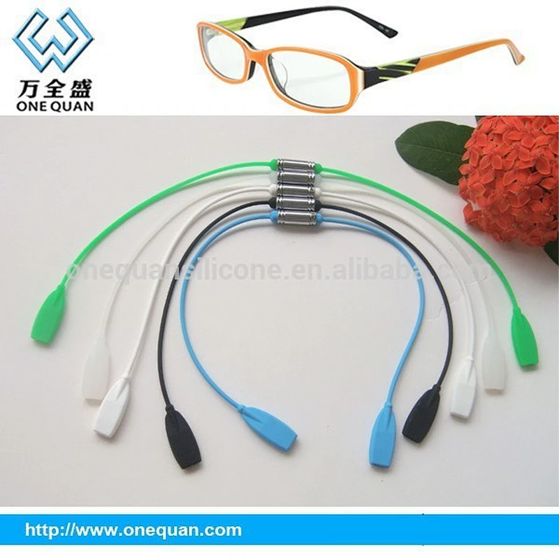 380*2mm fashion silicone magnet sports glasses strap adjustable silicone baby eye glass strap