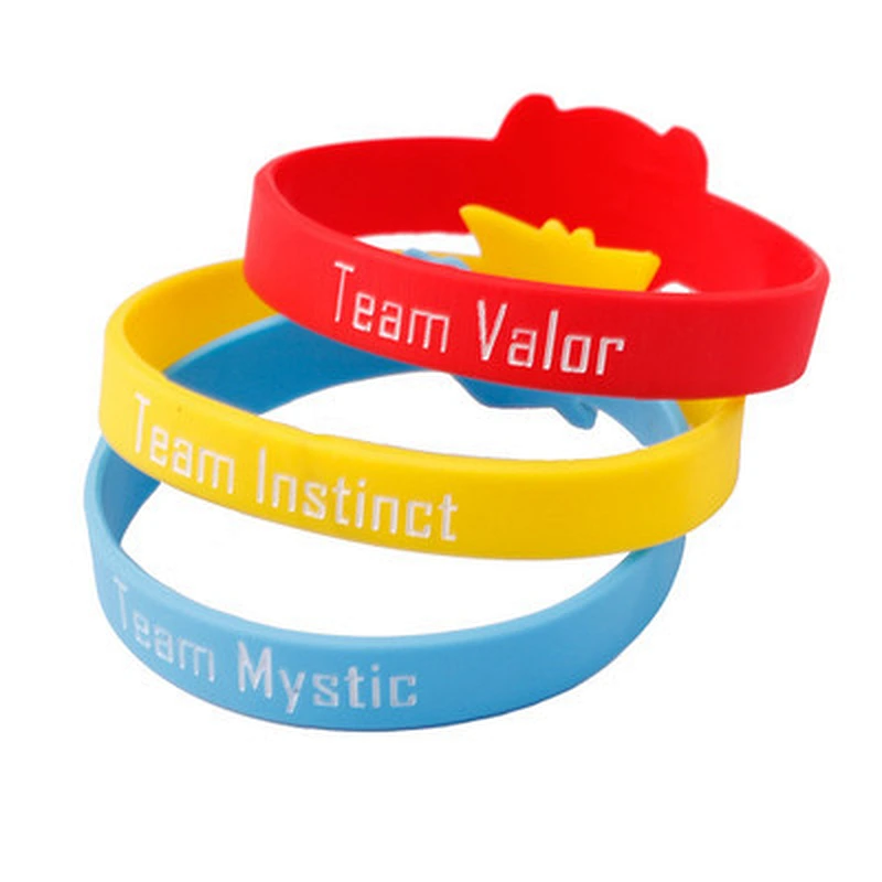 Factory wholesale cheap price Pokemon go wristband silicone bangles bracelet for outdoor and promotional gift