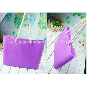 2019 factory wholesale best promotional class bags for women waterproof silicon beach bag with rope handle