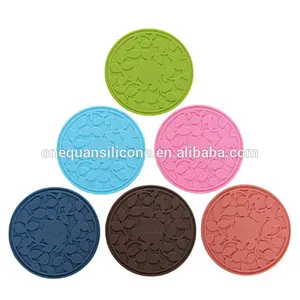 Silicone tea & coffee cup mat personalized silicone cup mats pads