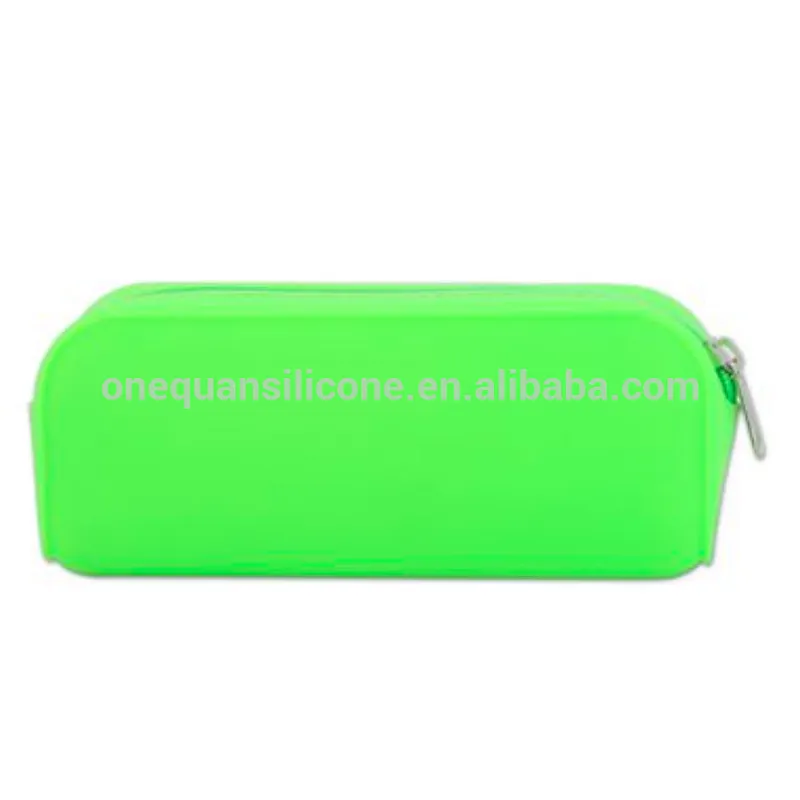 Candy-colored Silicone Pencil Case Zipper Pen Bag Multifunctional Handbag School Supplies Cute Stationery Cosmetic Pouch