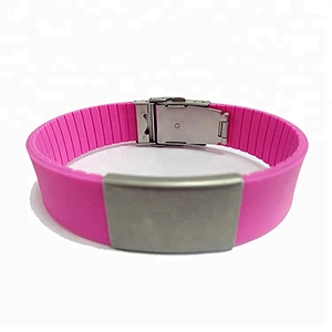 Custom Personalized Premier Silicone ID Wristbands with Metal Clip