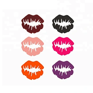 Lip Shape 6pcs Silicone Wine Label Sticker Reusable Glass Markers