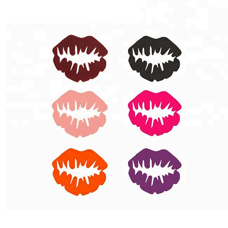 Lip Shape 6pcs Silicone Wine Label Sticker Reusable Glass Markers