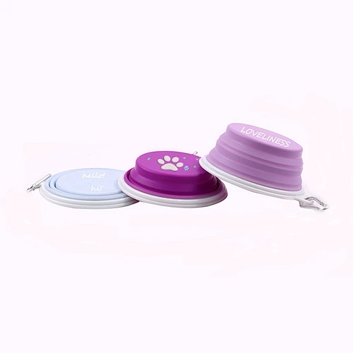 Silicone nonskid Pet Slow Feeding Bowl Feed Dish Collapsible Pet Feeder Bowls Portable Collapsible Pet Feeder Bowls