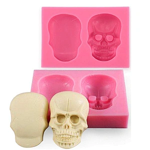 Halloween Chocolate Mold Silicone 3D Skull Shape Mold Cupcake Decoration