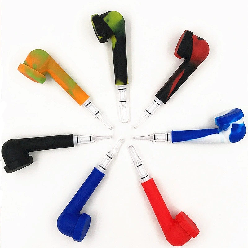 2020 New Silicone Hand Pipe Multi Color Weed Smoking Pipe with Filter Tip Easy Cleaning 7 Colors