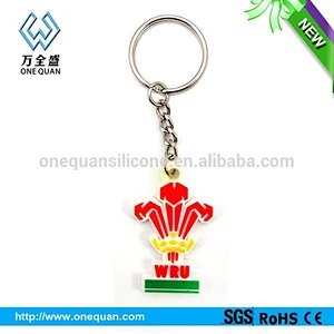 Custom silicone mini blank metal promotion key chain toy holder ring