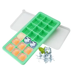 Factory Silicone Ice Cube Tray With Lid For Making Grand Square Pattern Ice
