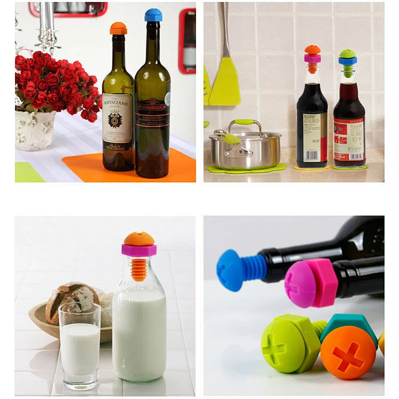 High Quality Threaded Rubber Craft Wine Bottle Screw Caps Base Seal Plug
