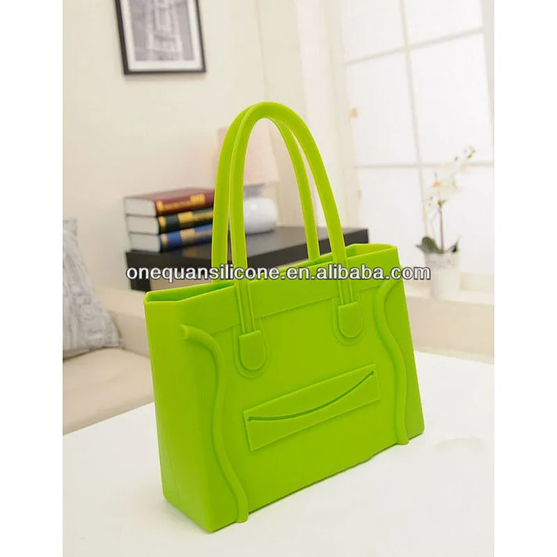 fashionable smile face ladies silicone shoulder bag