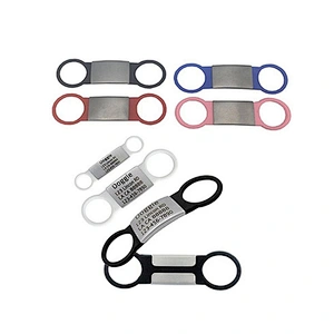 Custom Personalized Silicone Dog tag Stainless Steel QR Code Pet Tag