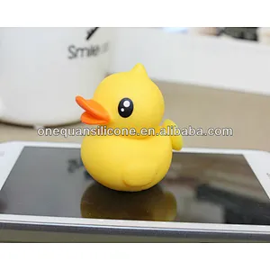 2019 Cute Funny Silicone Rubber Yellow Duck  Shape Cell Phone Holder For Gifts