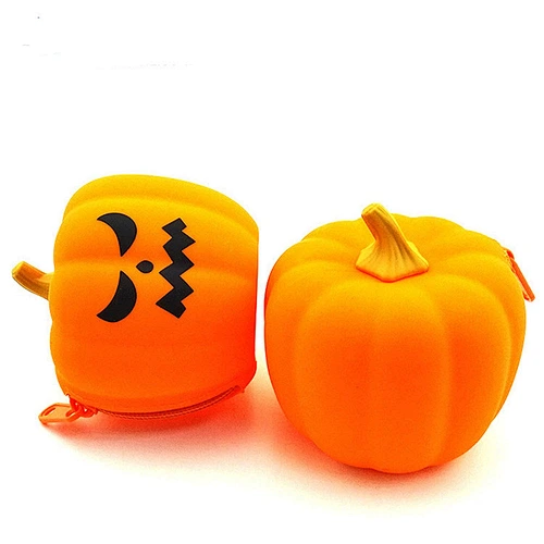 New Design Halloween Candy Bag Silicone Pumpkin Coin Purse