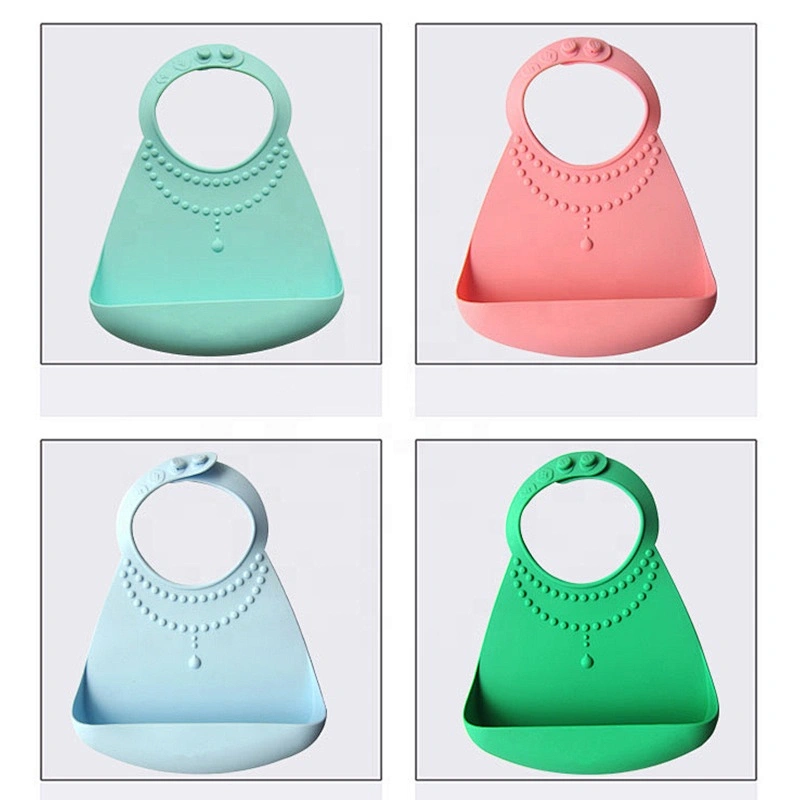 Silicone Baby Bibs Easily Wipe Clean - Comfortable Soft Waterproof Bib Keeps Stains Off