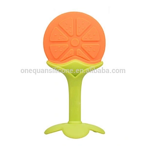 Best Baby Teether Massage Silicone Baby Teether Baby Teething Toys, Soft Silicone Natural BPA Free Fruit Teethers Set with Pacif