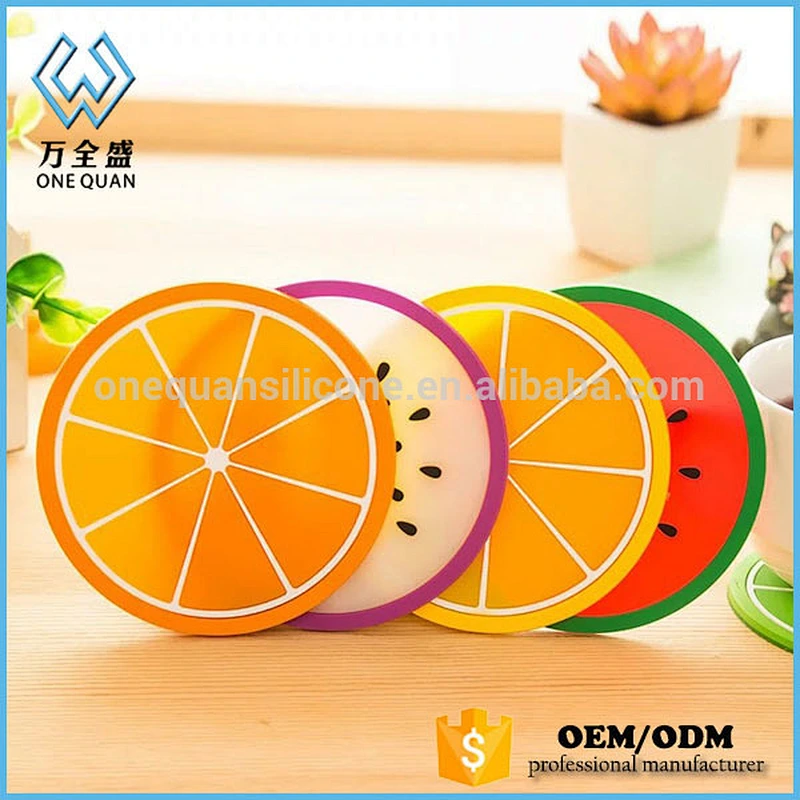 Pure Color Creative silicone cup mat Round Silicone Coasters