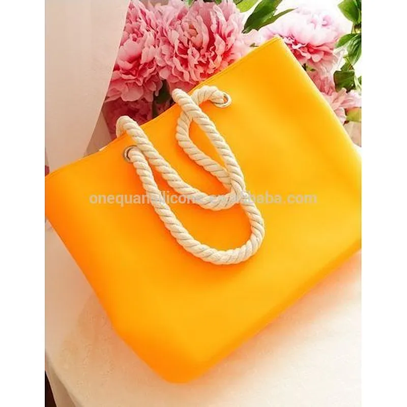 Promotion silicone beach bags plastic with custom design and size