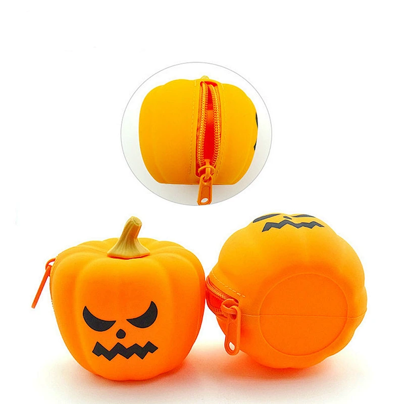 New Design Halloween Candy Bag Silicone Pumpkin Coin Purse
