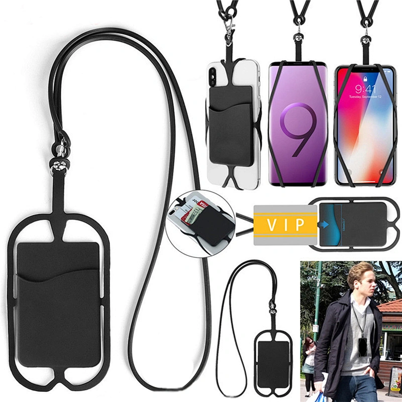 NEW DESIGN Silicone Cell Phone Card Holder Case for Mens Women Credit Card