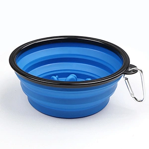 Collapsible Portable Colorful Food Grade  Easy Carry dog food bowl