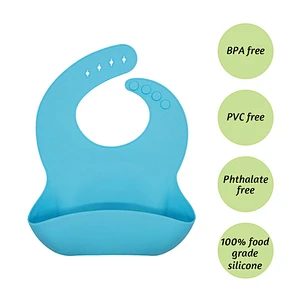 Food grade silicone top manufacturing fda-approved easy to clean waterproof silicone baby bibs