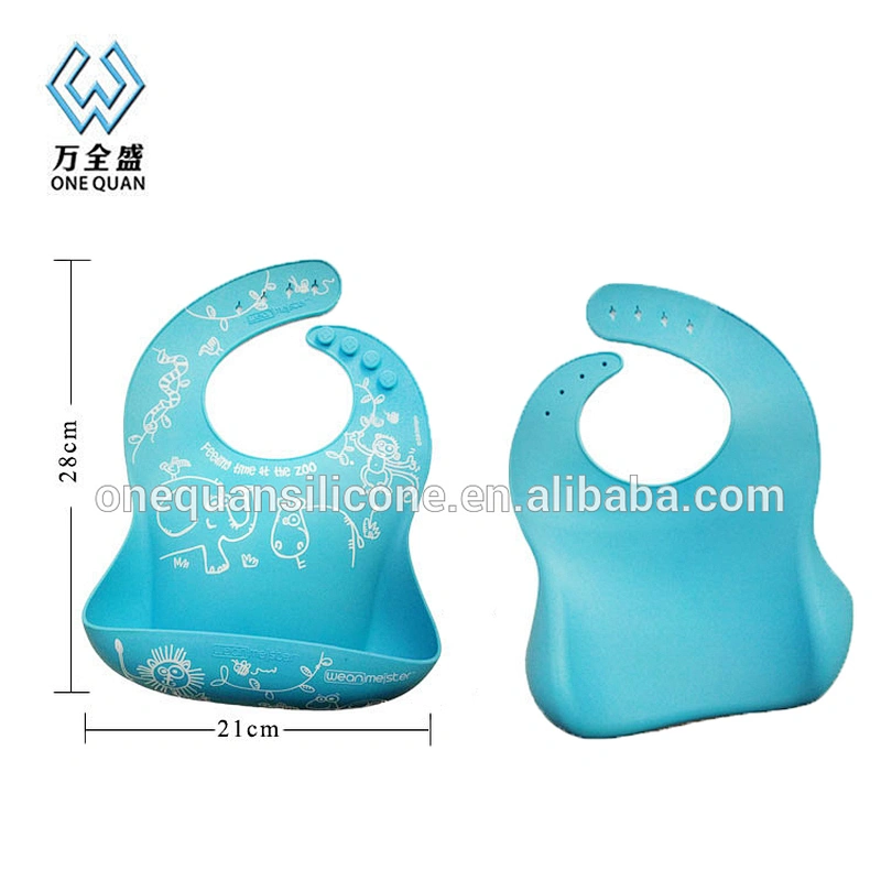 Waterproof Custom High Quality Waterproof Silicone Bib With Pocket