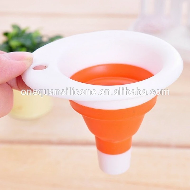 High quality food grade silicone foldable/folding/collapsible funnel/Folding funnel