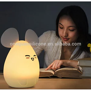 Cute animal shape silicone led night light for Christmas gift