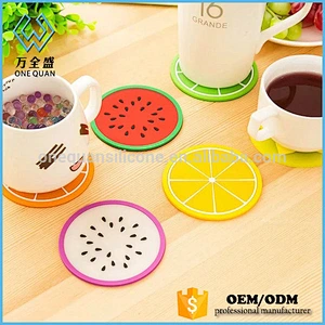 Pure Color Creative silicone cup mat Round Silicone Coasters