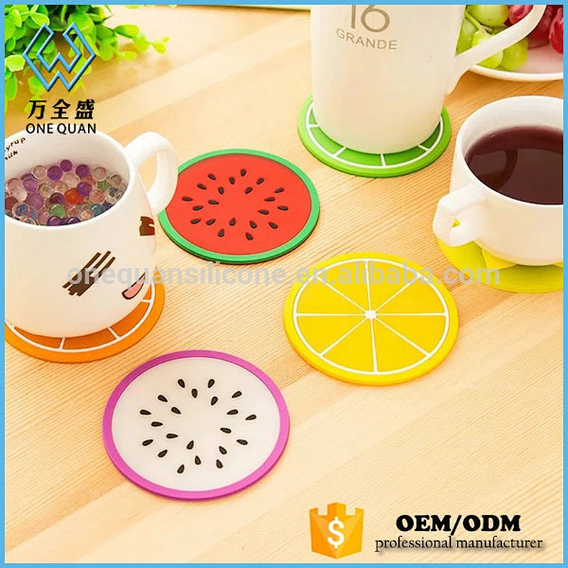 Pure Color Creative silicone cup mat Round Silicone Coasters