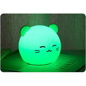 Cute Gift Presentation USB Rechargeable Silicone Night Light Cartoon Hold Beside Bed Pat Lamp