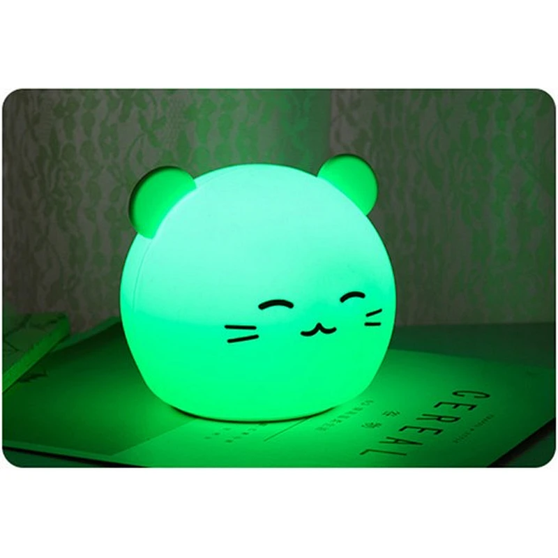 Cute Gift Presentation USB Rechargeable Silicone Night Light Cartoon Hold Beside Bed Pat Lamp